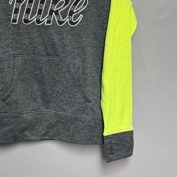 Nike Men's Gray and neon Yellow Hoodie sweatshirt size L large - Picture 2 of 5